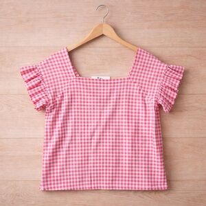 Barbour Pink Checkered Gingham Women's Blouse - Size 8 - NWT